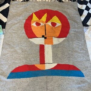 Vintage Native American wool blanket 30” x 39” fringe ends